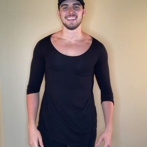 Tight Fit, 3/4 Sleeve Muscle Shirt